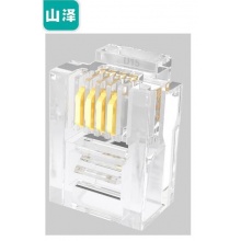 山泽4芯电话水晶头SJT-36100（100个/盒)